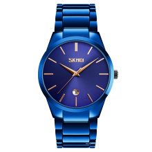 SKMEI 9140, gran oferta, relojes de marca de cuarzo, movimiento japonés, reloj de pulsera con banda de acero inoxidable, reloj de calendario impermeable de negocios para hombres